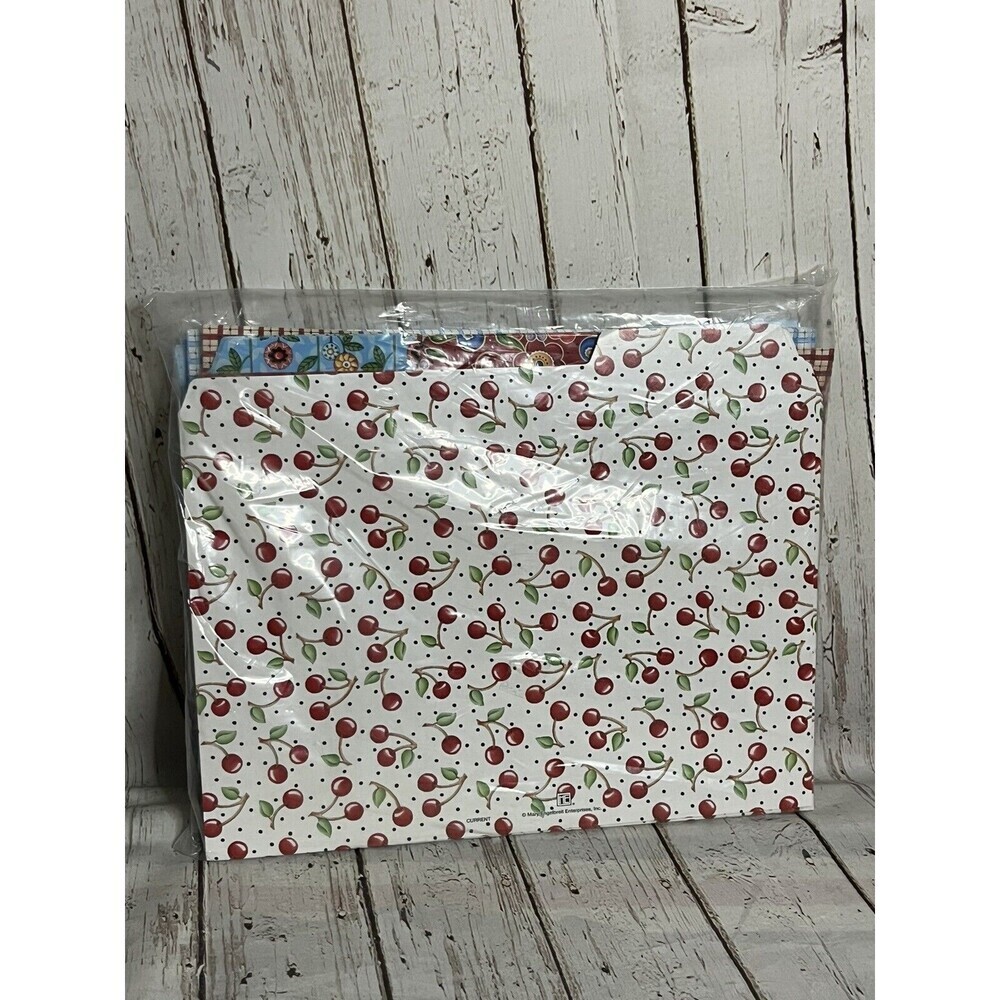NEW Vintage Mary Engelbreit File Folders, Red Cherries & Floral